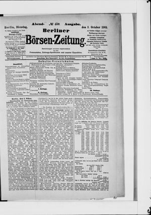 Berliner Börsen-Zeitung vom 01.10.1901