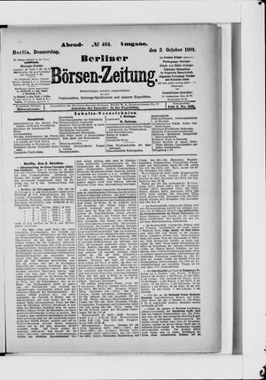 Berliner Börsen-Zeitung vom 03.10.1901