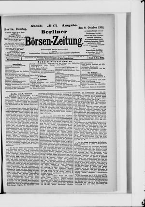 Berliner Börsen-Zeitung vom 08.10.1901