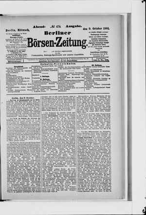 Berliner Börsen-Zeitung vom 09.10.1901