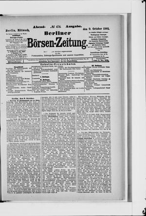 Berliner Börsen-Zeitung vom 09.10.1901
