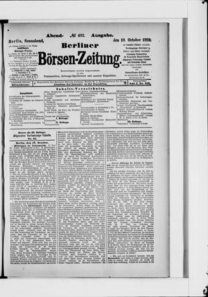 Berliner Börsen-Zeitung vom 19.10.1901