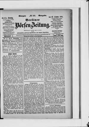 Berliner Börsen-Zeitung vom 27.10.1901