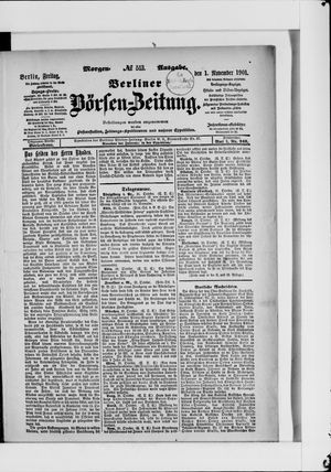 Berliner Börsen-Zeitung vom 01.11.1901