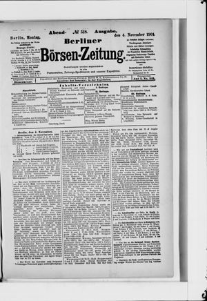 Berliner Börsen-Zeitung vom 04.11.1901