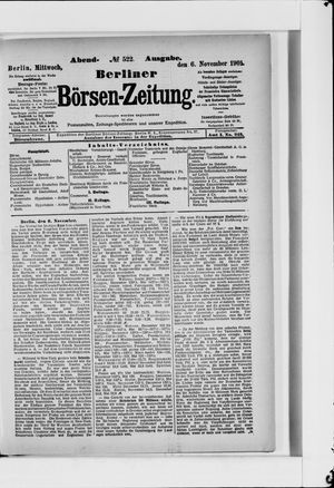 Berliner Börsen-Zeitung vom 06.11.1901