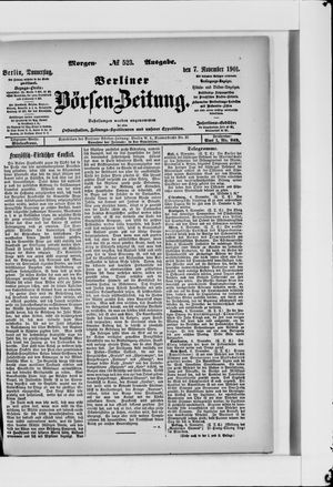 Berliner Börsen-Zeitung vom 07.11.1901