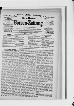 Berliner Börsen-Zeitung vom 07.11.1901