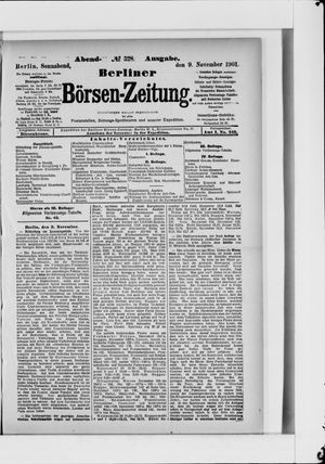Berliner Börsen-Zeitung vom 09.11.1901