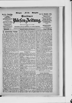 Berliner Börsen-Zeitung vom 14.11.1901