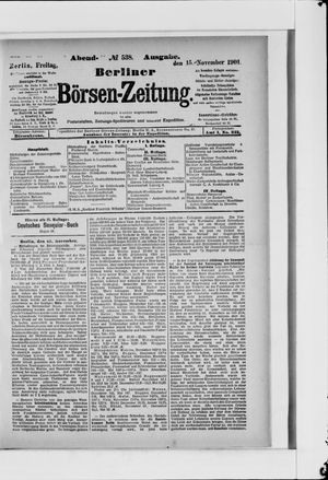 Berliner Börsen-Zeitung vom 15.11.1901
