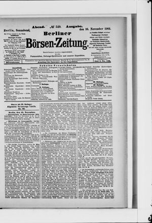 Berliner Börsen-Zeitung vom 16.11.1901