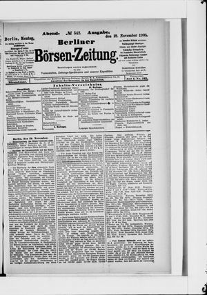 Berliner Börsen-Zeitung vom 18.11.1901