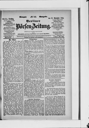 Berliner Börsen-Zeitung vom 19.11.1901