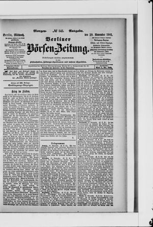 Berliner Börsen-Zeitung vom 20.11.1901