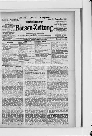 Berliner Börsen-Zeitung vom 21.11.1901