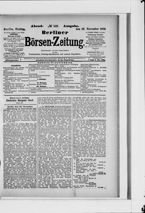 Berliner Börsen-Zeitung vom 22.11.1901