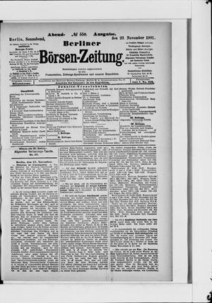 Berliner Börsen-Zeitung vom 23.11.1901