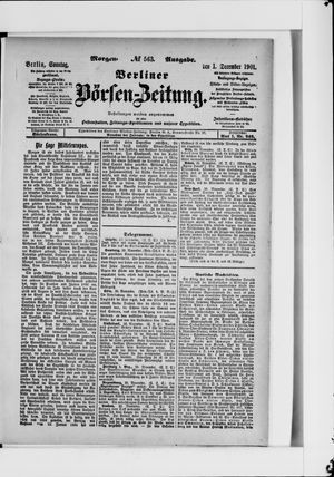 Berliner Börsen-Zeitung vom 01.12.1901