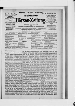 Berliner Börsen-Zeitung vom 03.12.1901
