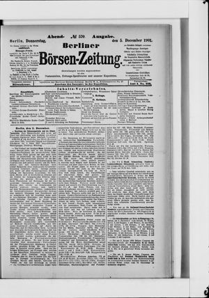 Berliner Börsen-Zeitung vom 05.12.1901