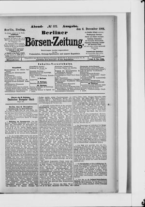 Berliner Börsen-Zeitung vom 06.12.1901