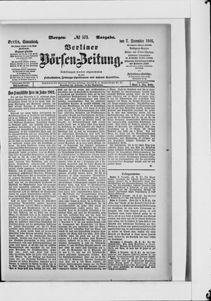 Berliner Börsen-Zeitung vom 07.12.1901