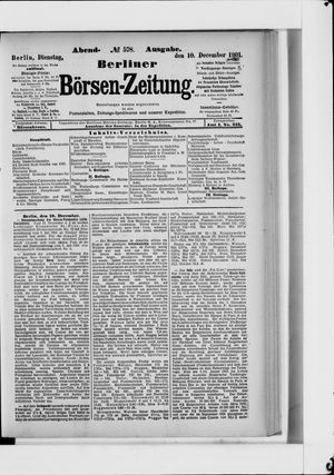 Berliner Börsen-Zeitung vom 10.12.1901