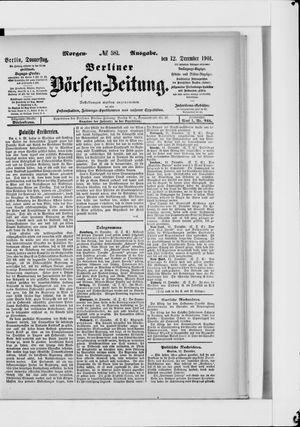 Berliner Börsen-Zeitung on Dec 12, 1901