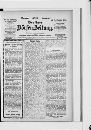 Berliner Börsen-Zeitung vom 21.12.1901