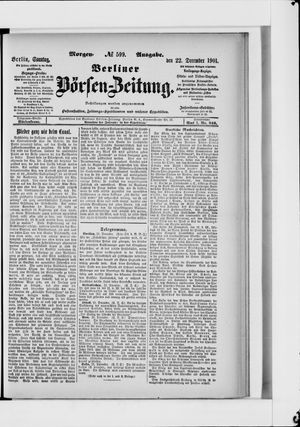 Berliner Börsen-Zeitung vom 22.12.1901