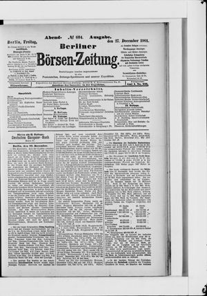 Berliner Börsen-Zeitung vom 27.12.1901