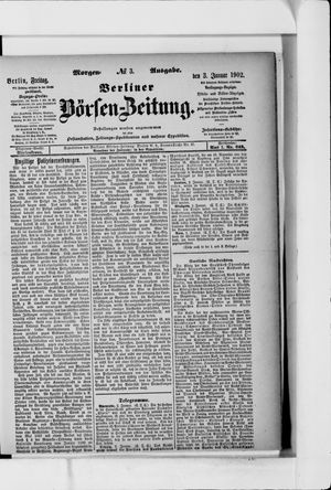 Berliner Börsen-Zeitung vom 03.01.1902