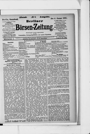 Berliner Börsen-Zeitung vom 04.01.1902