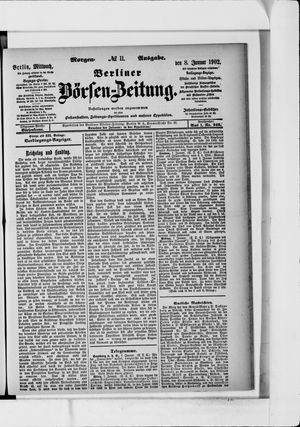 Berliner Börsen-Zeitung vom 08.01.1902