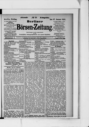 Berliner Börsen-Zeitung on Jan 17, 1902