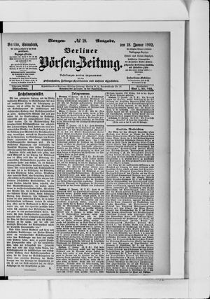 Berliner Börsen-Zeitung on Jan 18, 1902