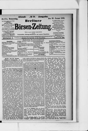 Berliner Börsen-Zeitung vom 23.01.1902