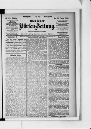 Berliner Börsen-Zeitung on Jan 28, 1902