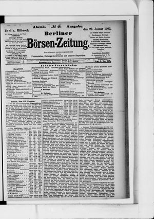 Berliner Börsen-Zeitung vom 29.01.1902