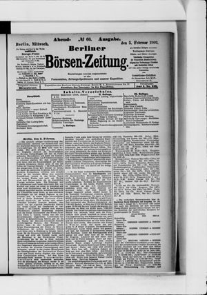 Berliner Börsen-Zeitung on Feb 5, 1902