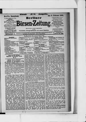 Berliner Börsen-Zeitung on Feb 8, 1902
