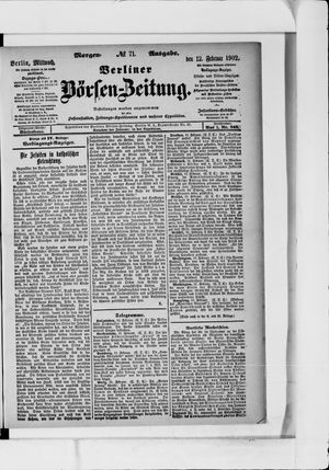 Berliner Börsen-Zeitung on Feb 12, 1902