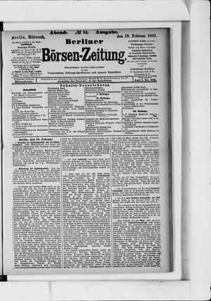 Berliner Börsen-Zeitung on Feb 19, 1902