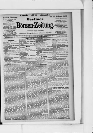 Berliner Börsen-Zeitung on Feb 25, 1902