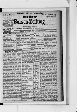 Berliner Börsen-Zeitung on Feb 26, 1902