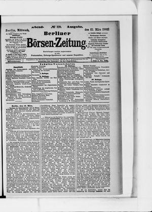 Berliner Börsen-Zeitung on Mar 12, 1902