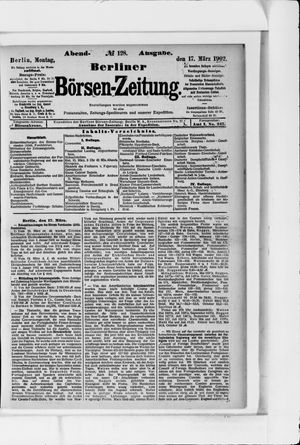 Berliner Börsen-Zeitung on Mar 17, 1902