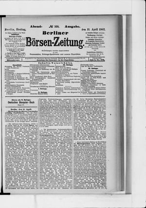 Berliner Börsen-Zeitung on Apr 11, 1902
