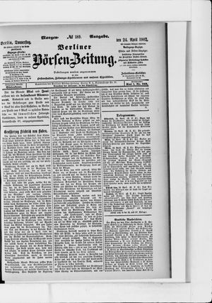 Berliner Börsen-Zeitung on Apr 24, 1902